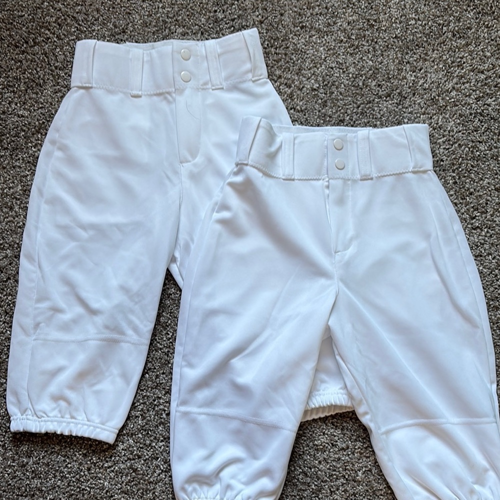 Alleson M Boys White Baseball Short Pants